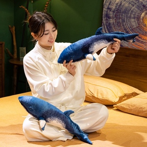 Peluche réaliste de <span class=keywords><strong>baleine</strong></span> à plumes, rembourrée en coton PP doux, coussin anti-stress, cadeau d'anniversaire, lavable, personnalisable OEM - Product Image 3