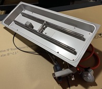 Système de kit de brûleur de foyer à gaz rectangulaire en acier inoxydable de 77 cm