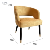 EKAR Chaise de salle à manger rembourrée Radiance Luxe | Sièges matelassés de luxe pour les salles à manger modernes