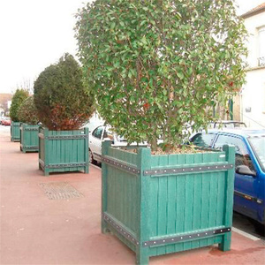 Mobilier urbain en plein air unique en <span class=keywords><strong>bois</strong></span> <span class=keywords><strong>grande</strong></span> boîte à jardinières extérieur parc de jardin <span class=keywords><strong>grande</strong></span> <span class=keywords><strong>taille</strong></span> pots de <span class=keywords><strong>fleurs</strong></span> porte pot de plantes vintage - Product Image 2