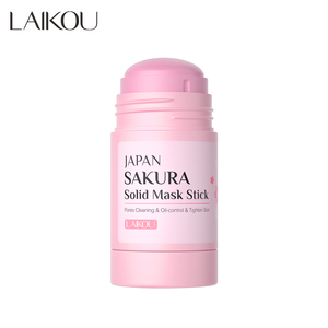 LAIKOU Japón Sakura Orgánica Mascarilla Facial y Corporal <span class=keywords><strong>Barro</strong></span> de Arcilla Purificante para Eliminación de Espinillas Control de Aceite Sólido con Niacinamida - Product Image 1