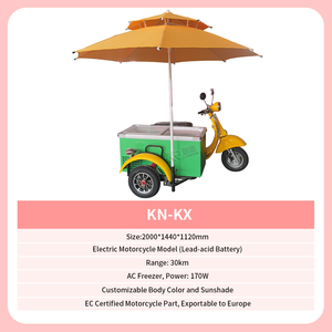 Carrito de helados, carrito comercial con congelador de alimentos para ventas ambulantes en la calle, postres congelados - Product Image 4