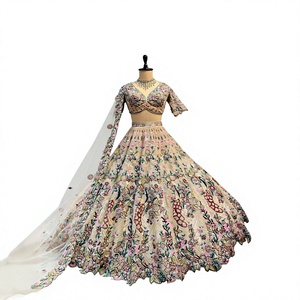 Wholesale Custom Designer Traditional Bridal Wedding Lehenga Choli Embroidered <b>Indian</b> Ethnic Ghagra Crop <b>Top</b> Ready Wear Party - Product Image 1