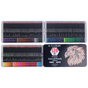 Matite da colorare con anima morbida di 120 qualità per adulti organizzate in scatola di latta di presentazione 120 forniture artistiche colorate per <span class=keywords><strong>coloristi</strong></span> - Product Image 3