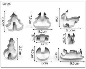 Ensemble de moules à pâtisserie 11 pièces, ensemble de découpoirs à biscuits en forme de renne 3D avec outils en acier inoxydable pour la confection de gâteaux de Noël festifs - Product Image 3
