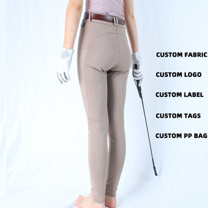 Pantalones de equitación para mujer, leggings de silicona con asiento completo, antideslizantes, con bolsillos laterales, cintura alta, personalizados. - Product Image 2