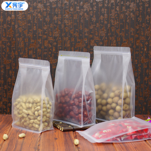 Bolsa <span class=keywords><strong>de</strong></span> Plástico Transparente con Cierre <span class=keywords><strong>de</strong></span> Cremallera, Fondo Plano, Sellada por 8 Lados, Reutilizable, <span class=keywords><strong>de</strong></span> PET/PE, <span class=keywords><strong>para</strong></span> Granos, Nueces, Galletas Horneadas - Product Image 3