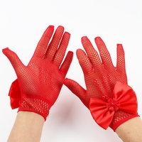 Mitaines pour demoiselles d'honneur de mariage, nœud papillon en perles, gants en filet de pêche