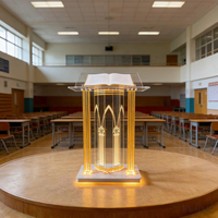 Podio de Acrílico Transparente Moderno para Iglesia, Escuela, Hotel, Hogar, Bar - Precio de Fábrica