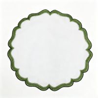 Set de table rond personnalisable de style japonais, brodé et festonné, 38x38cm, en coton et lin, résistant à la chaleur, pour la maison et les restaurants