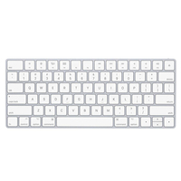 Keyboard Mini Nirkabel 2.4Ghz Ergonomis Portabel 78-Tombol USB Aluminium Alloy Putih Apple Magic Keyboard untuk PC Laptop Desktop Tablet