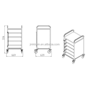 Chariot de service alimentaire en acier inoxydable avec séparateurs extensibles réglables, chariot de rangement multi-compartiments pour restaurant et cuisine - Product Image 4
