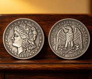 Pièces de monnaie commémoratives de style antique des États-Unis de 1879, Morgan One Dollar et Half Dollar, cadeaux, décoration de la maison - Product Image 2