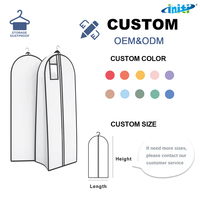 Housse de rangement pour robe de mariée longue personnalisée avec logo d'usine, sac de protection pour vêtements en non-tissé avec fenêtre transparente