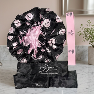 Custom Logo Mommy Me Fashion Silk Hair Bonnets Edge Wraps <b>Elastic</b> <b>Lace</b> Bands for Travel Sports Beach & Fishing - Product Image 3
