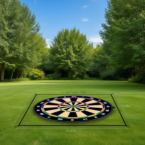 Tapis de jeu de golf Cjge252608101az 1,8 m pour intérieur/extérieur, ensemble d'entraînement pour enfants avec balles adhésives, piquets de sol, crochets et sac - Product Image 2