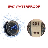 Amomd voltímetro universal batería de litio 0V-30V DC RV medidores de voltaje digitales con precisión de 3 dígitos pantalla LED azul