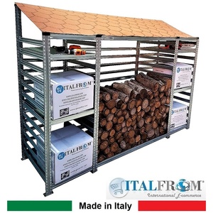Modulo Iniziale Italfrom L458 cm, Capanno Modulare in Acciaio Zincato Autoportante con 6 Ripiani per Deposito e Stoccaggio - Product Image 4