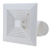 Ventilateur de cuisine carré en plastique de 10 pouces, ventilateur d'évacuation mural à faible bruit OEM avec connecteur de conduit 40W