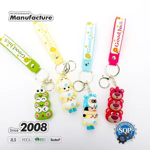 3D Custom PVC Anime Key Chain Pendant Keyring Promotional Gift Rubber Key Chains Custom 3D Cartoon Figure Silicone Keychain