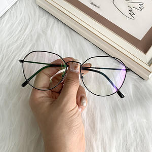 Montures de lunettes rondes en métal Me7-66014 pour femmes, anti-lumière bleue, monture complète, verres en acrylique, design tendance et à la mode, origine Taizhou - Product Image 4