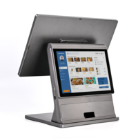 Terminal Punto de Venta con Pantalla Táctil Giratoria de 15.6 Pulgadas para Supermercado, Impresora Térmica, Escáner de Código de Barras, NFC