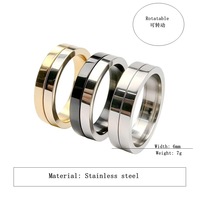 Bague de couple unisexe, simple, tendance, polyvalente, luxe léger, classique, haut de gamme, en acier inoxydable
