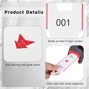 Rouleau de tickets de file d'attente déchiré - Ticket de passage de porteuse n° 2000 compatible avec l'assignateur de poste 00-99 ou 000-999 - Product Image 5