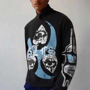 Streetlux American Plankton Fried Street Gothic Print oscuro con capucha Top hombres suelta street dance HOODIE - Product Image 1