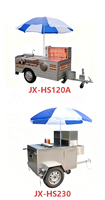 Chariot à hot-dogs en acier inoxydable commercial pour la vente de snacks dans les hôtels et restaurants, disponible à la vente