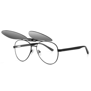 Lunettes de soleil unisexes à clipser avec monture ovale en métal, protection UV400, style aviateur à monture complète, protection solaire pour adultes - Product Image 6