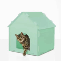 Maison pour animaux de compagnie en plastique Coroplast en plastique ondulé pliable recyclable personnalisé, niche pour chien bricolage personnalisée
