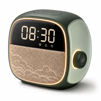 Réveil numérique intelligent LED avec radio FM et lumière de réveil, haut-parleur Bluetooth de style néo-oriental, idéal pour une table de chevet de chambre à coucher, OEM ODM