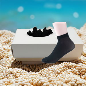 Chaussettes jetables décontractées en polyester 100% en blanc beige noir pour la conception de cheville haute d'été - Product Image 6