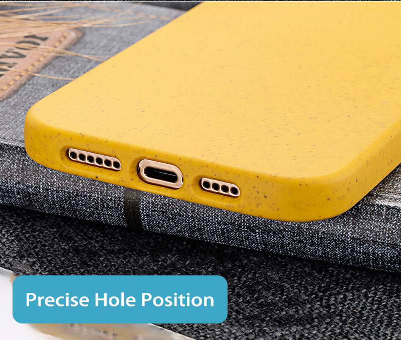 Популярный переработанный чехол для телефона из натуральной пшеничной соломы, биоразлагаемый чехол для телефона из ТПУ для iPhone