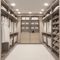 Modèle plat personnalisé dressing moderne vêtements armoires de rangement ensemble chambre meubles organisateur garde-robe sans porte