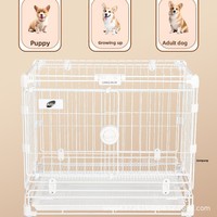 Cage d'intérieur carrée multifonctionnelle en fer respirant et pliable à plusieurs niveaux pour petits/moyens chiens et lapins - Toutes saisons