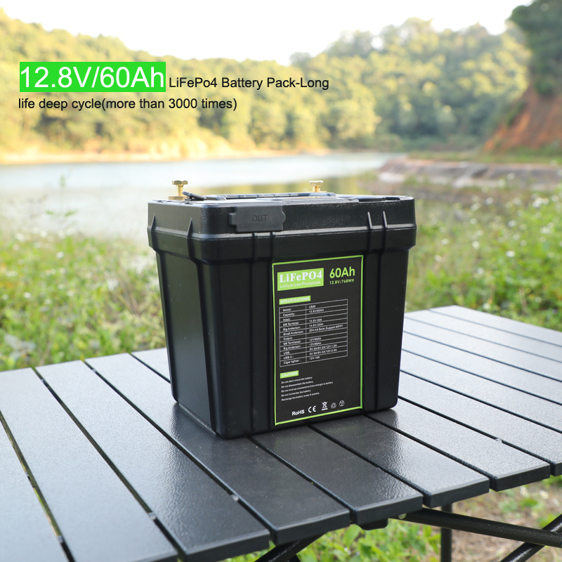 <strong>2026</strong> Trending 60AH <strong>LiFePO4</strong> External <strong>Battery</strong> <strong>12V</strong> Pack <strong>Deep</strong> <strong>Cycle</strong> with Solar Panel Charge for Boat Power Backup Outdoor