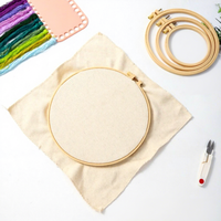Cercle de broderie en plastique style bambou pour point de croix, cadre de broderie DIY, idéal pour l'artisanat de broderie et le point de croix