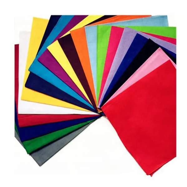 Großhandel Bio-Baumwolle Bandana Solid Colors Kopf Bandana Versand bereit Hip Hop Bandana