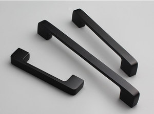 Modern Zinc Alloy U Shape Round Corner Drawer Furniture Kitchen Black Cabinet <b>Knob</b> Pull Handles - Product Image 4