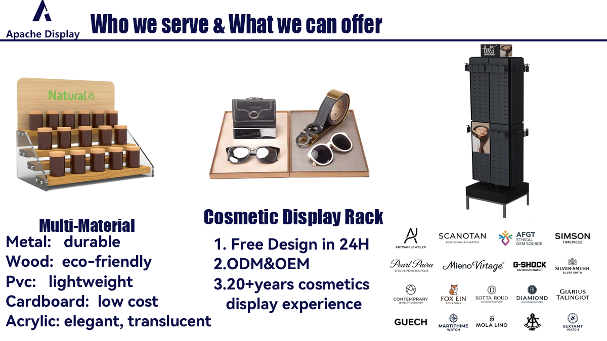 Luxury Custom Jewelry Watch Display Stand Metal Wood Acrylic Retail Boutique Store Countertop Showcase Branded Jewel Rack Apache — view 4