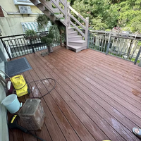 Carrelages de sol stratifié bois plastique sur mesure pour balcon terrasse extérieure en Wpc terrasse imperméable