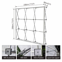Toile de fond portable personnalisée en alliage d'aluminium et tissu tendu Velcro pour événements et expositions