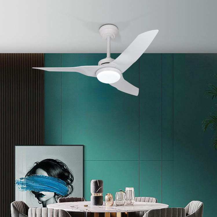 Smart control with 3 colors led source dc motor 6 speed bldc led ceiling fan with light