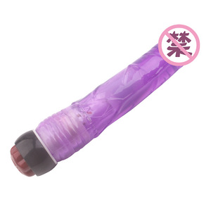 Crystal <b>Dildo</b> TPE Soft Pink And Purple Single Vibration Male Vibrator With Rotating Beads Adult Use - Product Image 3