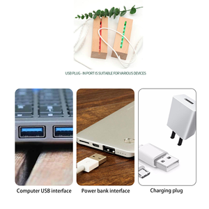 Lampe de chevet créative rectangulaire en bois avec base LED et lumière acrylique colorée 7 couleurs, alimentée par USB, vente en gros - Product Image 3