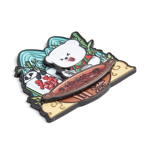 Aimant de réfrigérateur personnalisé, promotionnel, souvenir touristique, motif Panda Hotpot et Cultures Urbaines de Dessins Animés, forme irrégulière - Product Image 4