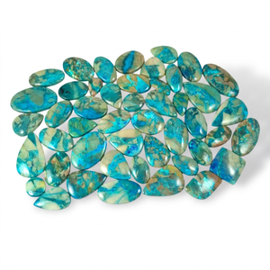 Natural Blue Chrysocolla Cabochon Loose Gemstones 25mm-40mm Smooth Polished for Jewelry Making - Product Image 1