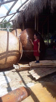 Bateau en bambou naturel Coracle avec pagaie, ensemble complet en provenance du Vietnam